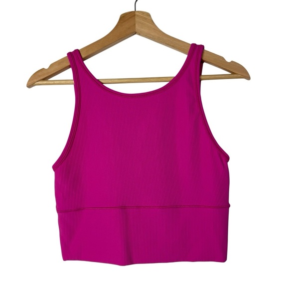 Lululemon Power Pivot Ribbed Sonic Pink Crop Athletic Tank Top 6 - Picture 3 of 6
